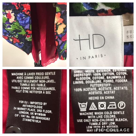 Anthro HD in Paris Paca Dress Floral Smocked 2 - Picture 7 of 7